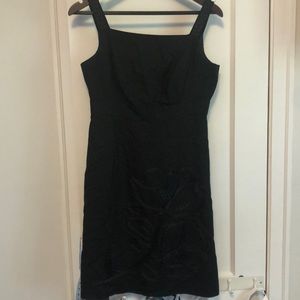 Square Neck Mini Black Dress